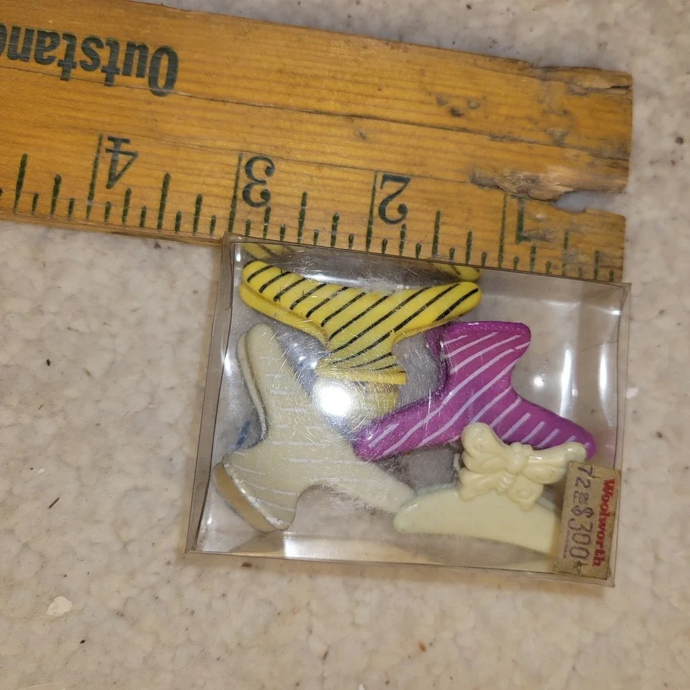 Vintage Woolworth Butterfly Hair Clips Lot NOS‎ 1970s Small Barrettes